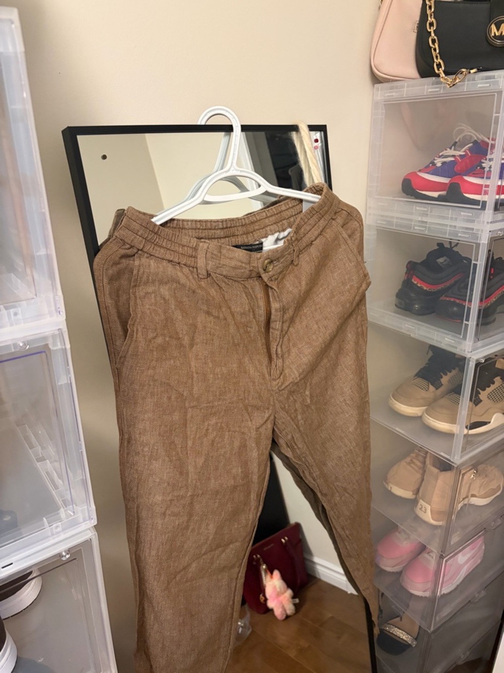 Banana Republic Women’s Brown Relaxed Linen-Blend Pants